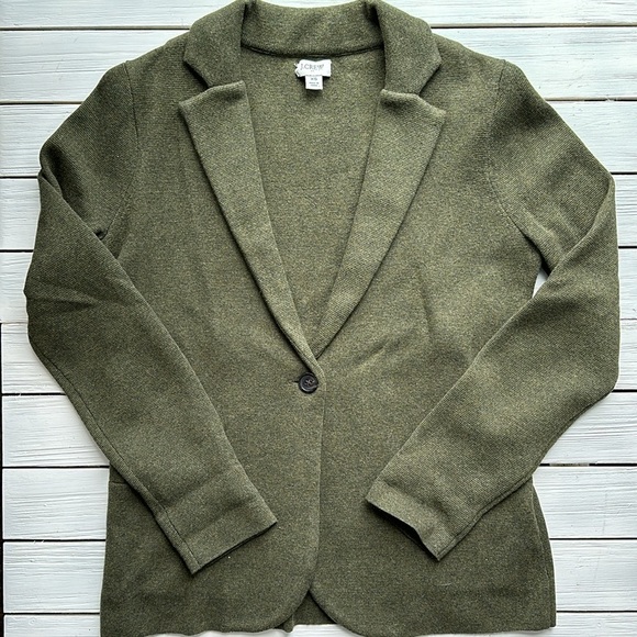 J. Crew Factory Sweater Blazer Moss Green size XXS - Picture 3 of 7